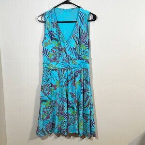 Fresh Produce Surplice Dress Women’s Size Small Tropical Florals Beachy Vacay